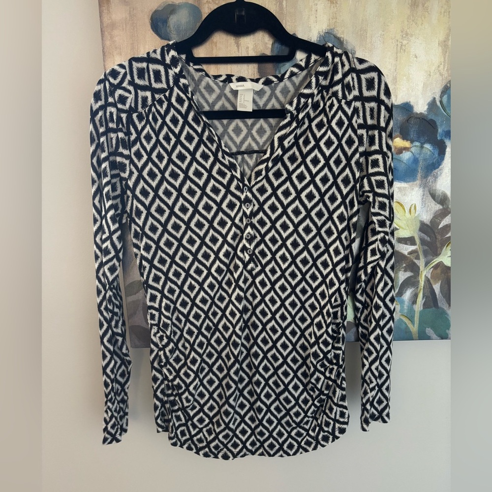Two H&M MAMA Cotton Maternity Shirts. Both Medium.